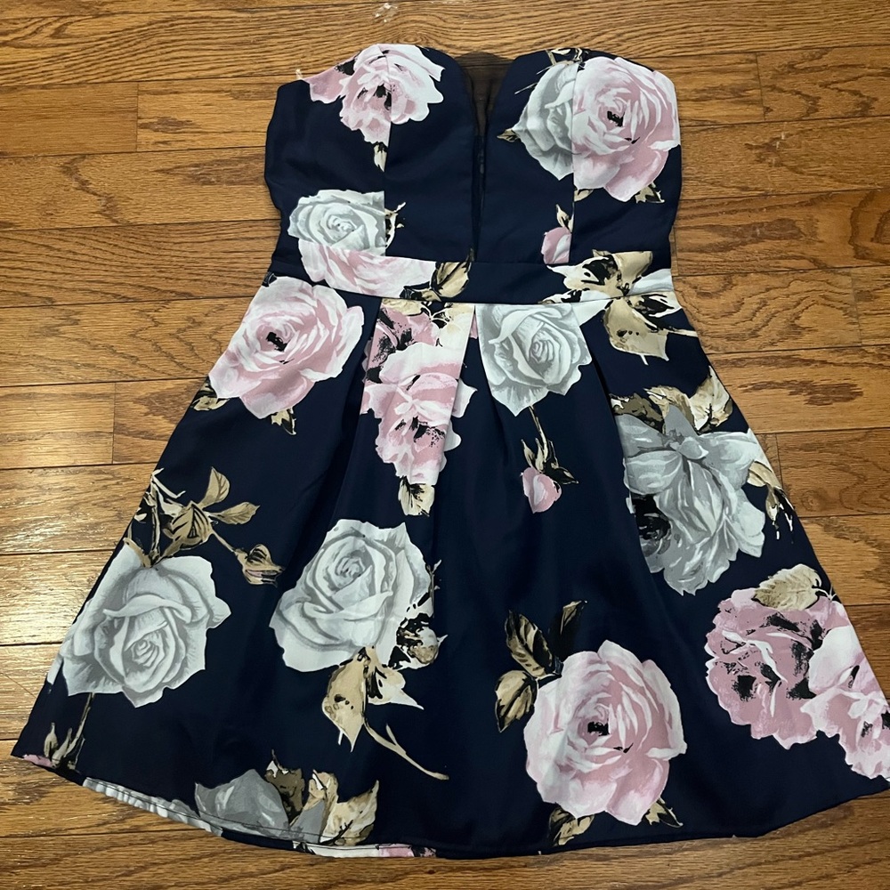 Floral Strapless Dress